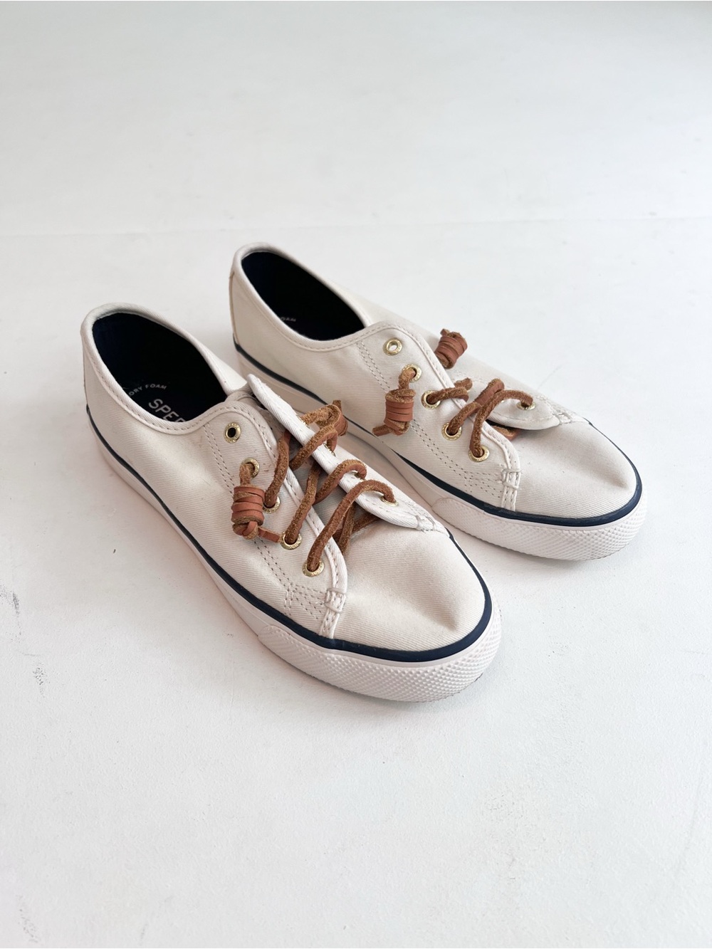 Sperry Womens Topsider Canvas Slip-On Sneakers Size 7